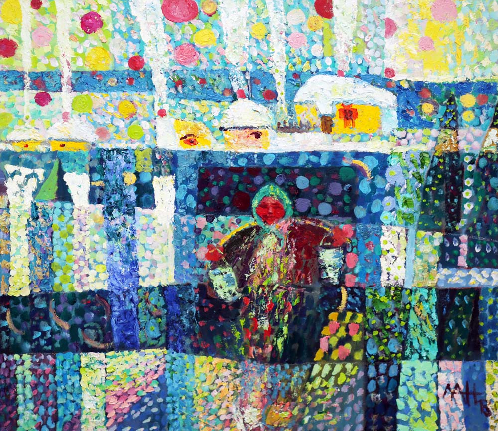 «Зима прийшла у село». 2014. Полотно, олія